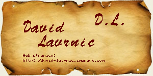 David Lavrnić vizit kartica